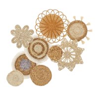 Bothyi - 9 Cestas De Pared Tejidas Estilo Bohemio Para Colgar, Decorativas, Ligeras Y Hechas A Mano.