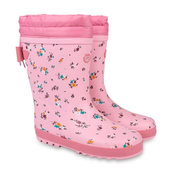 Bota Agua Niña Flores Rosado