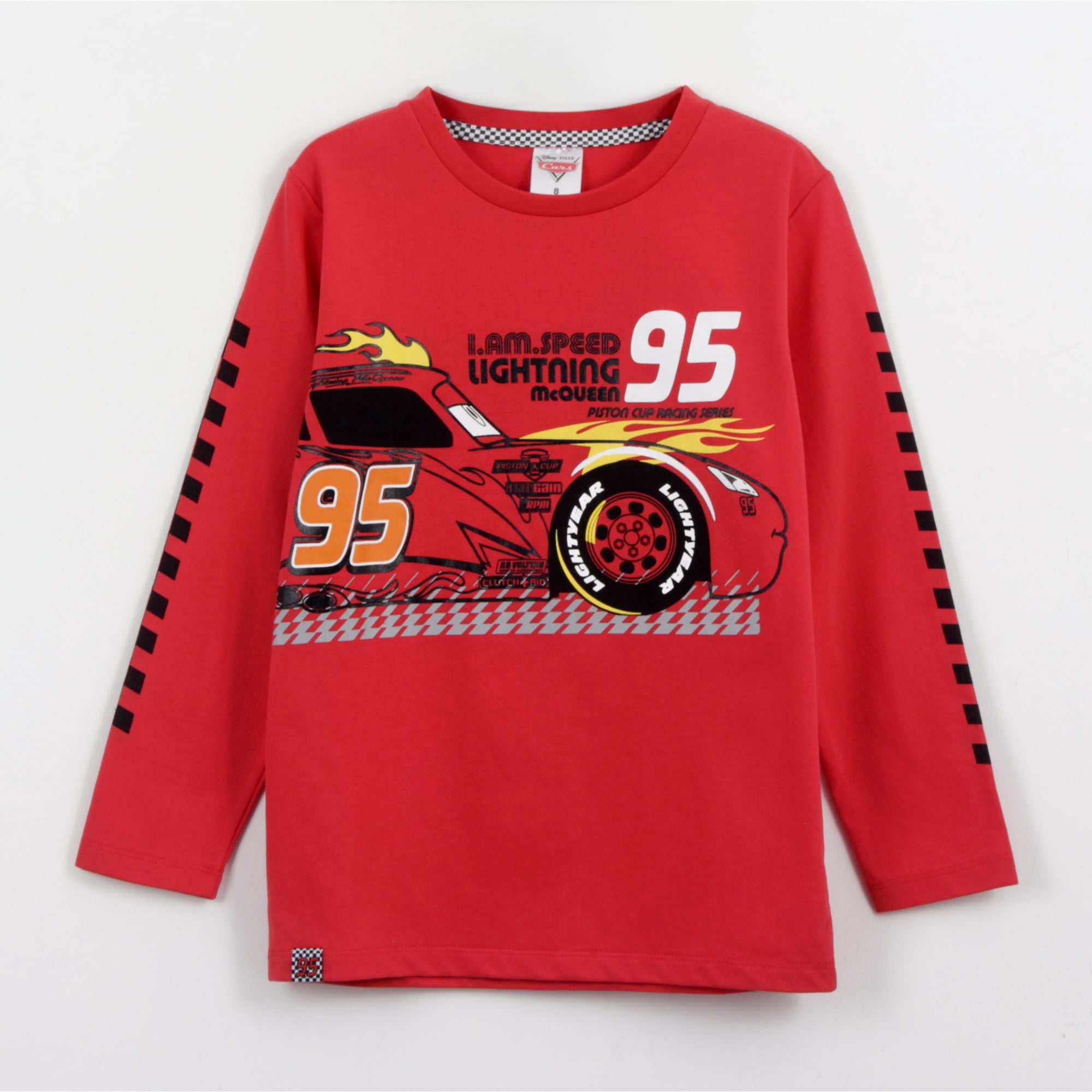 Polera Manga Larga Niño Rayo Mcqueen Cars Rojo Disney