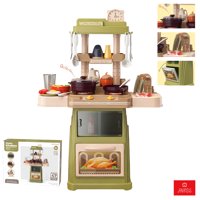 Anikids - Juguete Cocinar 66Cm Para Niños Luz Sonido Agua 47 Piezas Verde Musgo