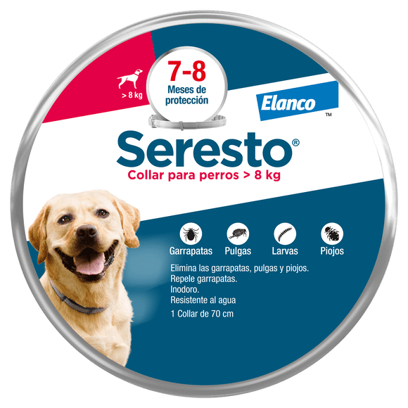Collar Antiparasitario Seresto Para Perros +8 Kg.