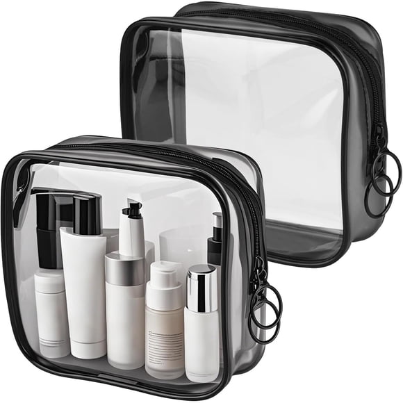 Neceser transparente PLULON 12 x 11 x 4,5 cm, pack de 2