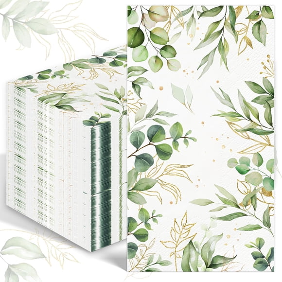 Toallas De Mano Desechables Greenery Eucalyptus Leaf 3 Capas