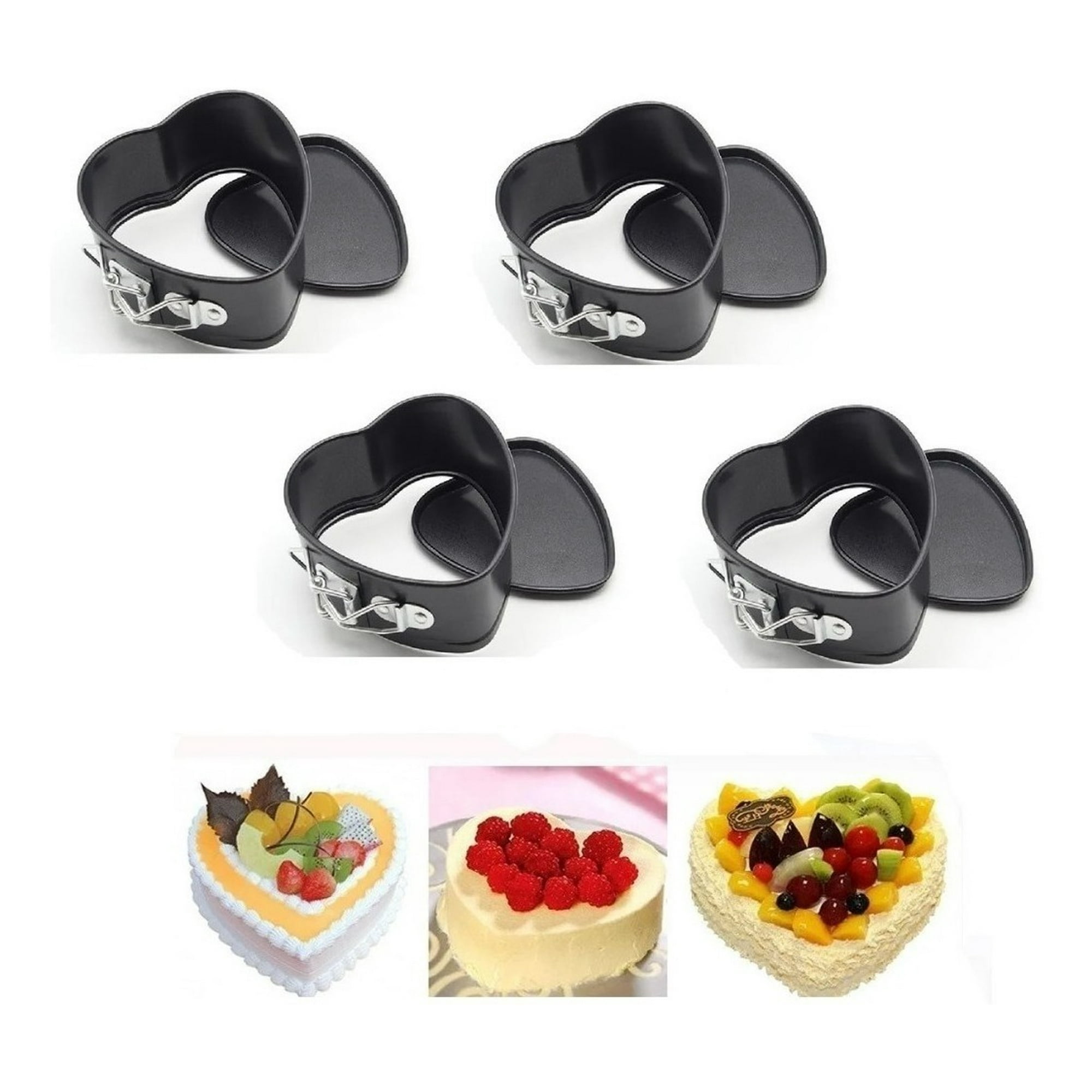 Genérico - Pack X4 Moldes Torta Corazon Moldes De Queque Molde Pequeño
