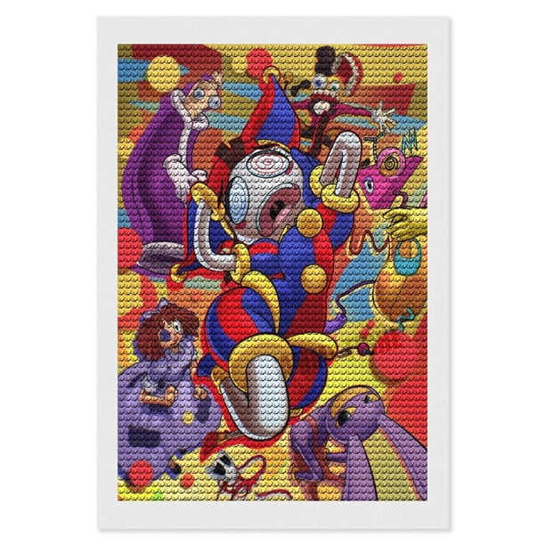 El Asombroso Circo Digital Kits de Pintura de Diamantes para Adultos 5D DIY Diamond Art Kits Full Drill Diamond Dots para Regalo Decoración de Pared y Relajación Artes de Gemas 20*30cm