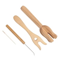 Bothyi - Tenedor De Tejer, Herramienta De Trenzado, Accesorios De Regalo De Madera Diy Para Hacer Cordones
