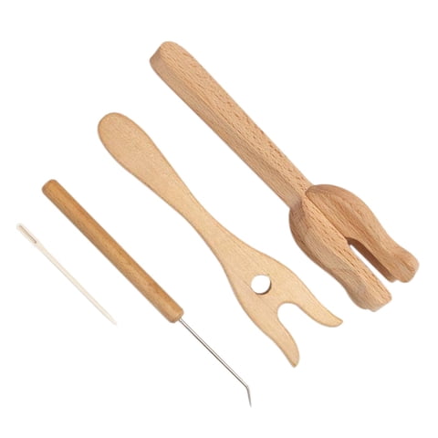 Bothyi - Tenedor De Tejer, Herramienta De Trenzado, Accesorios De Regalo De Madera Diy Para Hacer Cordones