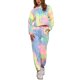 thumbnail image 1 of INSPIRE CHIC Conjunto de Chándal de Dos Piezas para Mujer con Sudadera con Capucha y Cordón, Sudadera de Tie Dye, Conjunto de Jogging L Amarillo Azul, 1 of 6