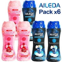 Aileda - Perlas Aromatizantes Para Ropa 280G - Pack De 6 Frascos (3 Campanilla Azul + 3 Sakura) - Aroma Duradero