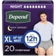 thumbnail image 1 of Ropa interior para adultos para incontinencia Depend Night Defense para hombre, XL 20u, 1 of 7