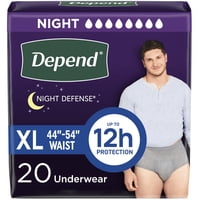 Ropa Interior Para Adultos Para Incontinencia Depend Night Defense Para Hombre, Xl 20U