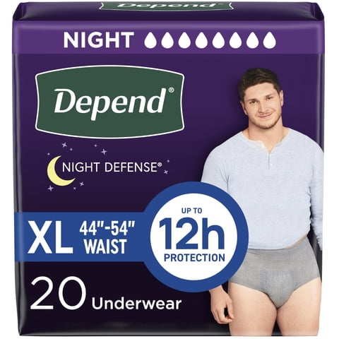 Ropa Interior Para Adultos Para Incontinencia Depend Night Defense Para Hombre, Xl 20U