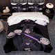 thumbnail image 1 of 3pcs Beijian Jianghu Black Robe Purple Sword Pattern K-Style Ins-Themed Three-Piece Set Soft and Comfortable Bedding Set, 1 of 5