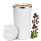 thumbnail image 1 of VasoTermico Portátil doble capa acero inoxidable café 380ml Blanco, 1 of 4