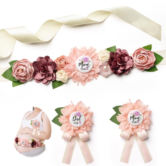 Set de faja de maternidad Noah Baby Mom to Be Dad to Be Pink