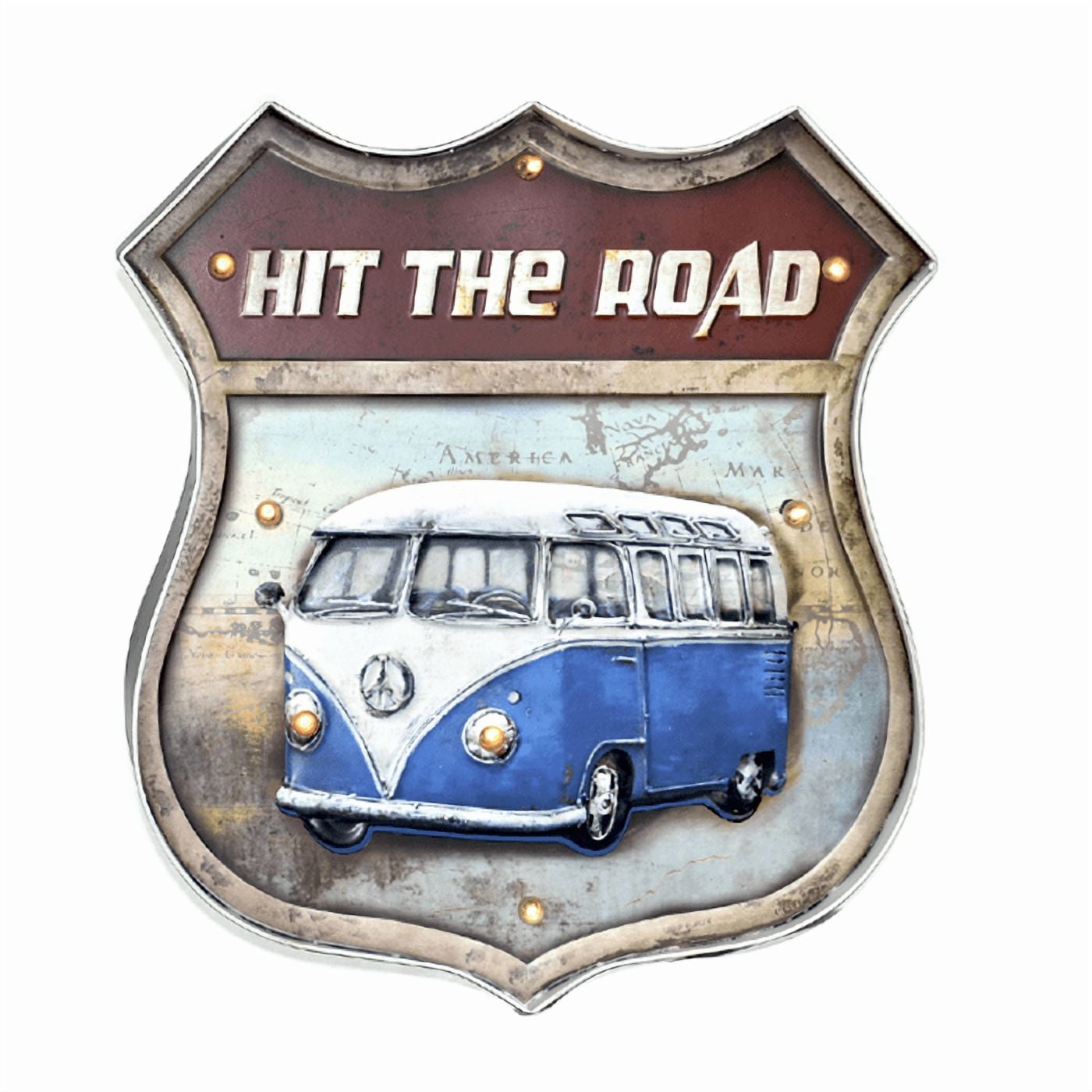 Muebles Santa Ana - Letrero Vintage Led Hit The Road