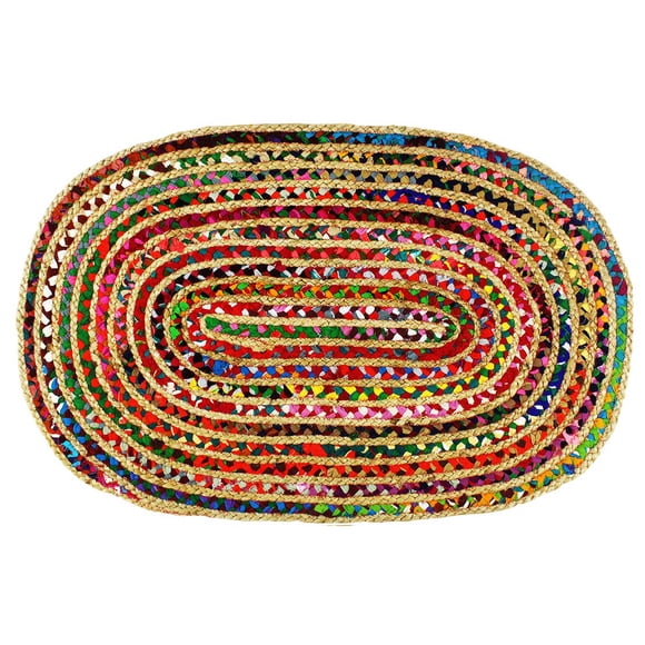 Alfombra COTTON CRAFT Ovalada 122 × 183 cm Multicolor