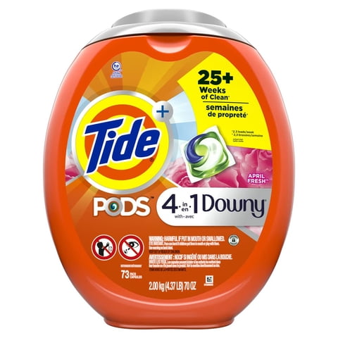 Detergente Para Ropa Tide Pods 4 En 1 Con Downy 73 Unidades