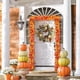 thumbnail image 4 of Corona de puerta de otoño | Guirnalda de calabaza de 45 cm/18 pulgadas | Coronas de otoño para puerta delantera | Marco de ratán con corona de otoño con calabaza para decoración de Halloween, Acción d, 4 of 7