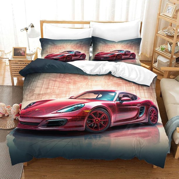 Porsches 911 Collection Bedding Sets Patterned Soft Anti-fade Breathable 3D Printing Colourful Sports Cars Duvet Cover Set