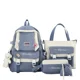 thumbnail image 1 of Large-capacity Cartoon Schoolbag 4-piece Set Cute Shoulder Backpack Handbag Pen Bag Student Campus Canvas Storage Bag, 1 of 3