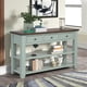 thumbnail image 3 of 48'' Solid Pine Wood Top Console Table, Modern Entryway Sofa Side Table with 3 Storage Drawers and 2 Shelves. Easy to Assemble (Retro Blue + Brown Top)(Old SKU W120246666), 3 of 3