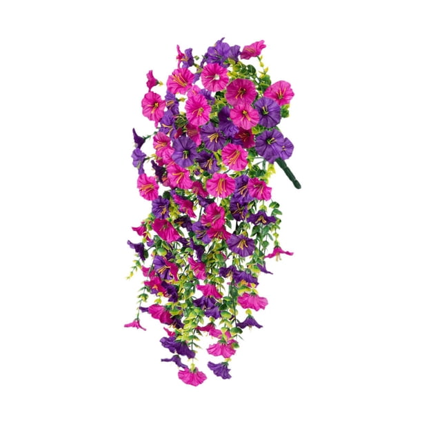 Plantas colgantes artificiales Garland Creative Fake Wall Plants Decoración de plantas colgantes para hoteles de fiesta de inauguración de aniversario Rose rojo morado