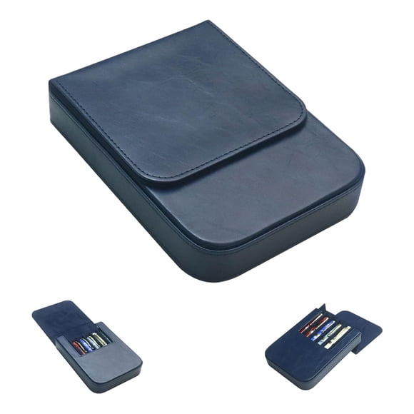 Estuche para Plumas MIVLXLX 17x13x3,5 cm Azul con Cierre Magnético - 6 Ranuras