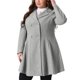 thumbnail image 4 of Abrigo de Invierno para Mujer Talla Grande de Agnes Orinda con Solapa de Muesca y Doble Botonadura, Gabardina 4X Gris, 4 of 5