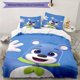 thumbnail image 1 of Pink Fong Shark-Inspired 3pcs Bedding Set - Includes 1 Cover & 2 Pillowcases, Breathable Polyester, Machine Washable - Perfect for All Seasons S895, 1 of 1