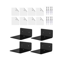 Bothyi - 4 Piezas Estantes De Pared Pequeños Estantes Flotantes Para Dormitorio Sala De Estar Negro