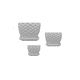 thumbnail image 2 of Set de 3 Maceteros Cuadrados Blancos con Líneas Curvas, 2 of 3
