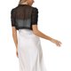 thumbnail image 3 of INSPIRE CHIC Bolero de Malla para Mujer con Frente Abierto y Mangas Cortas Fruncidas, Talla XL, Negro, 3 of 6