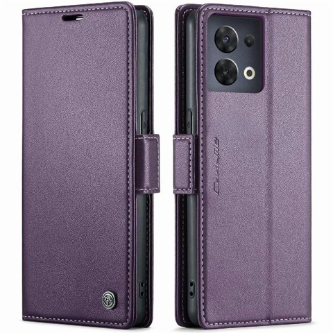 Caseme Tipo Cartera Oppo Reno 8 5G Con Cierre Magnético, Rfid, Tarjetero, Soporte, Carga Inalámbrica