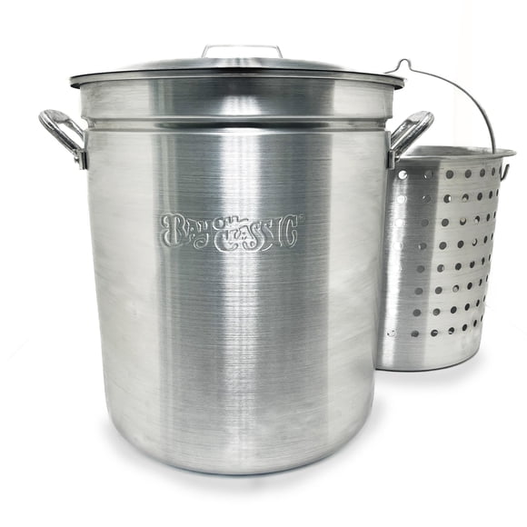 Stockpot Bayou Classic de aluminio de 57 litros con cesta de 40 x 46 cm