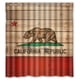 thumbnail image 1 of Cortina de ducha con la bandera del estado de California, juego de cortina de baño con ganchos, tamaño 66 x 72 pulgadas, 1 of 3