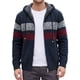 thumbnail image 1 of INSPIRE CHIC Chaqueta de Suéter de Punto de Invierno con Capucha y Cremallera a Rayas para Hombre XL Negro, 1 of 5
