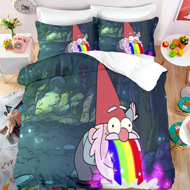 Cartoon Weird Town Quilt Cover, Home Duvet Comforter, Polyester, Cute Printed, Soft Bedding, Custom Made Children Gift Bed Sheets