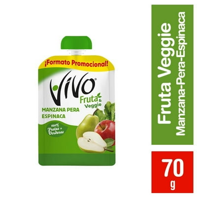 Compota Fruta & Veggies Manzana Pera Espinaca 70 G Vivo
