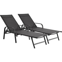 Midtown - Reposera Acero 2 Unidades Negro