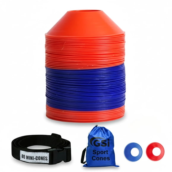 Conos de entrenamiento GSi 80 unidades 13 cm rojo/azul