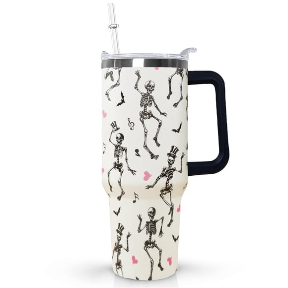 Vaso Térmico Ceovfoi 1200 ml Aislado de Halloween con Calavera