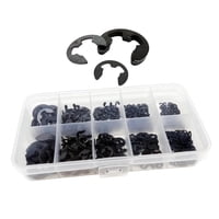 Magideal - Juego De 580 Anillos De Hebilla En Forma De E Con Estuche De Almacenamiento, Resistentes Sujetadores M1.5 M2.5 M3.5 M5 M6 M8 M10, Juego De Anillos De Retención De Apertura Negro