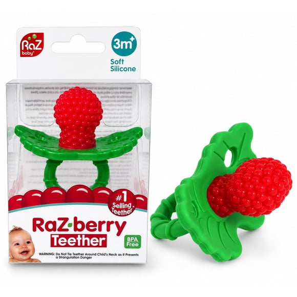 RaZbaby RaZberry Silicone Baby Teether Toy Berrybumps Soot