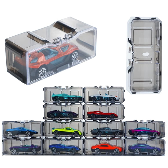 Caja de exhibición para autos de juguete Enklogic, 40 piezas, escala 1:64, acrílico