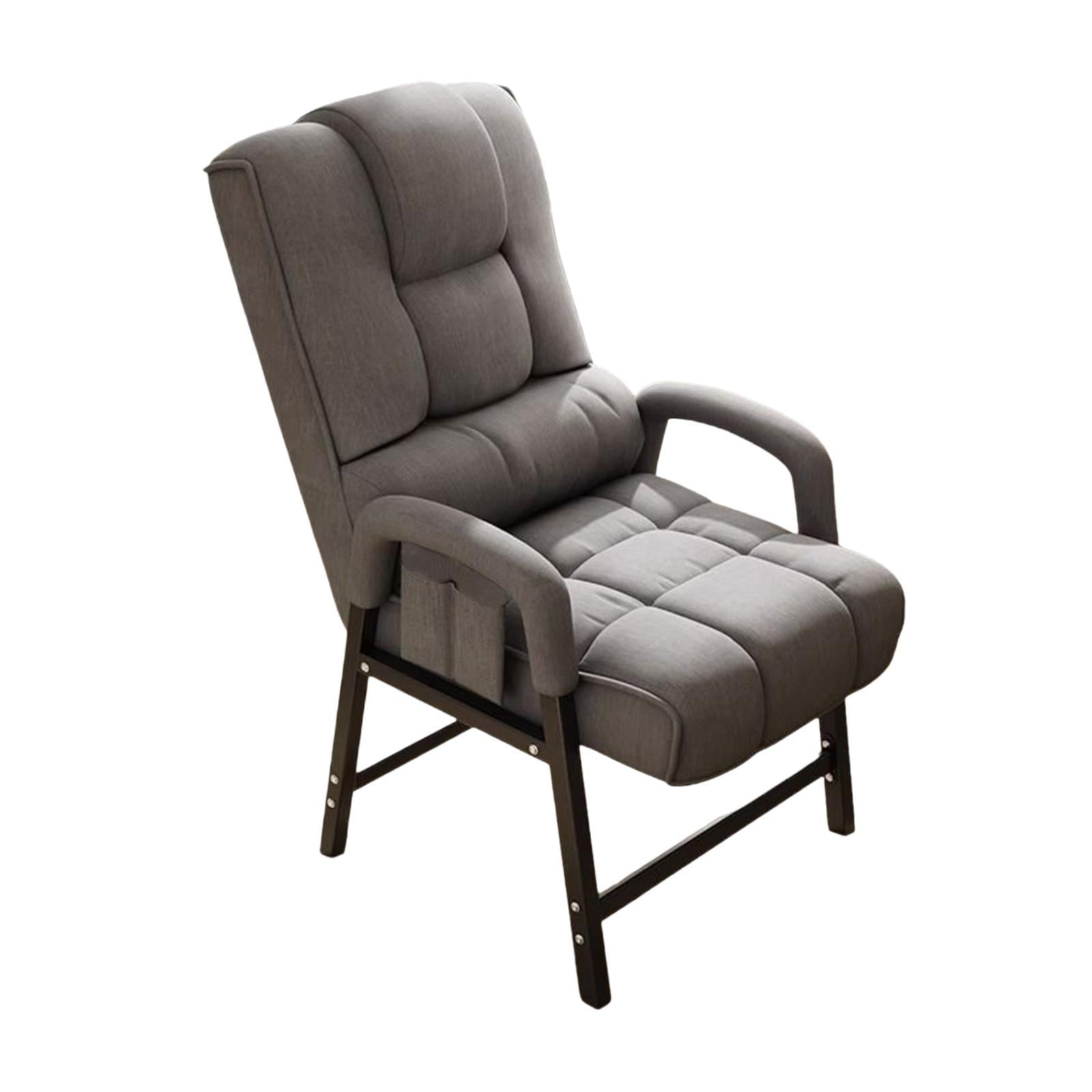 Uucntr - Silla De Escritorio Con Asiento Acolchado Y Cojín, Cómoda Silla De Tela De Lino Moderna Para Computadora, Color Gris