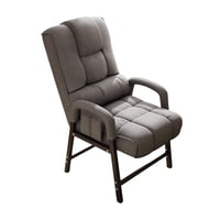 Bothyi - Silla De Escritorio Con Asiento Acolchado Y Cojín, Cómoda Silla De Tela De Lino Moderna Para Computadora, Color Gris