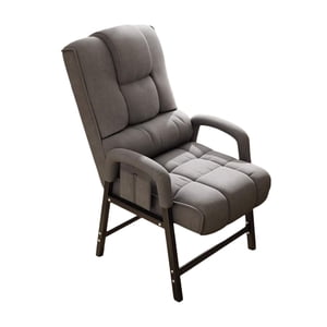 Bothyi - Silla De Escritorio Con Asiento Acolchado Y Cojín, Cómoda Silla De Tela De Lino Moderna Para Computadora, Color Gris