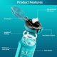 thumbnail image 5 of Botella de agua QLUR Motivational con pajita de 1 litro para gimnasio, 5 of 8