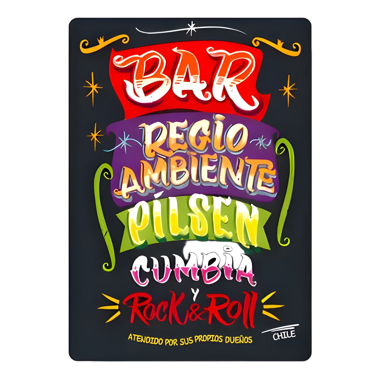 Genérico - Cuadro Quincho Pilsen Cumbia Y Rock 40x30 Cm